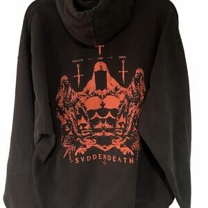 Svdden Death Tour Hoodie Sweater Sweatshirt Graphic Black Men's Size APPROX XL